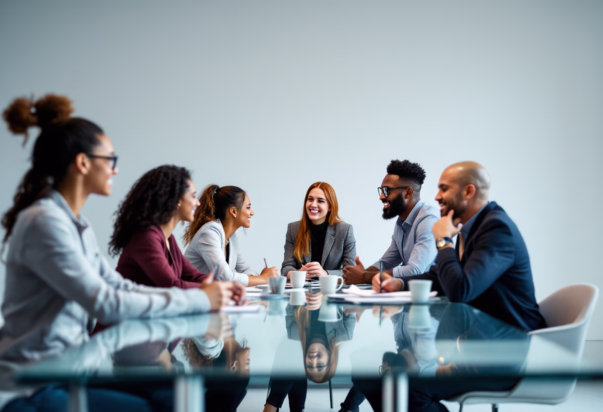 Professionals meeting around a conference table